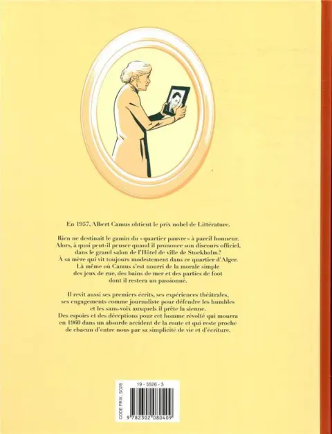 Verso de l'album Camus Entre justice et mère