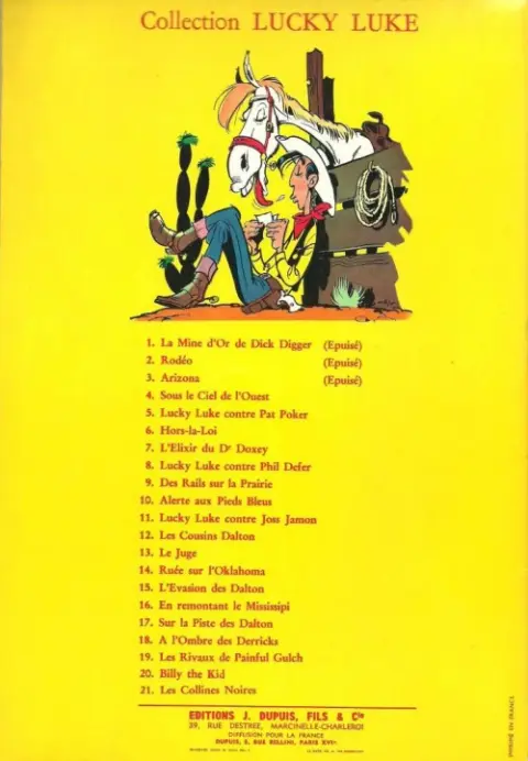 Verso de l'album Lucky Luke Tome 18 À l'ombre des derricks