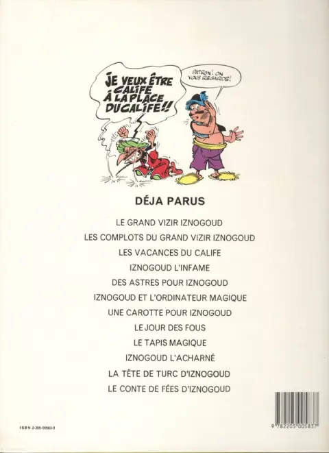 Verso de l'album Iznogoud Tome 7 Une carotte pour Iznogoud