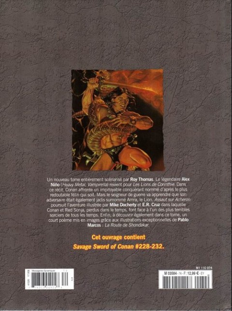 Verso de l'album The Savage Sword of Conan - La Collection Tome 74 Assaut sur acheron