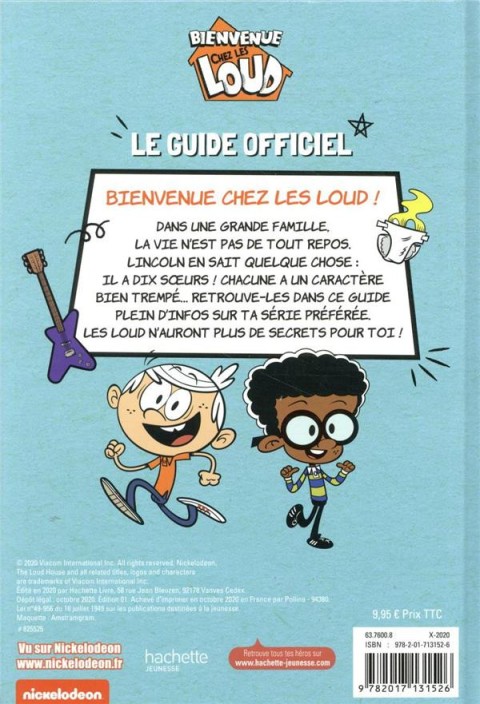 Verso de l'album Bienvenue chez les Loud Le guide officiel