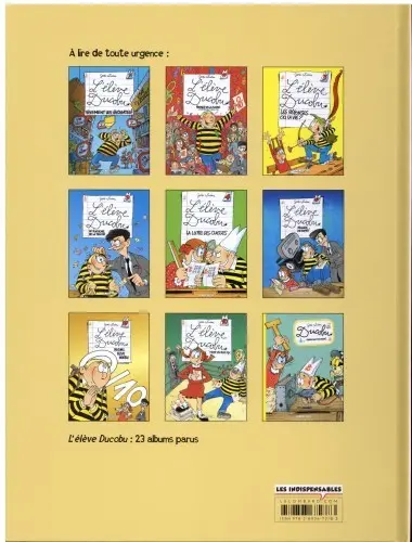 Verso de l'album L'Élève Ducobu Tome 20 0+0=Duco !