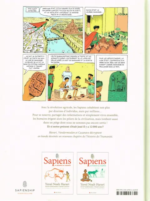 Verso de l'album Sapiens 2 Les piliers de la civilisation