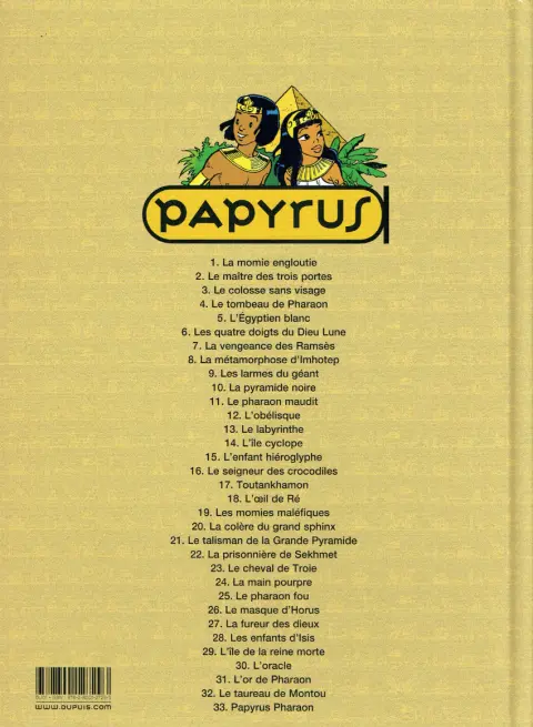 Verso de l'album Papyrus Tome 9 Les larmes du géant