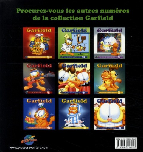 Verso de l'album Garfield #37 J'aime zapper