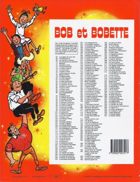 Verso de l'album Bob et Bobette Tome 151 La rosse bizarre