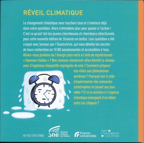 Verso de l'album Sciences en bulles 4 Réveil climatique : L'heure de l'action a sonné !