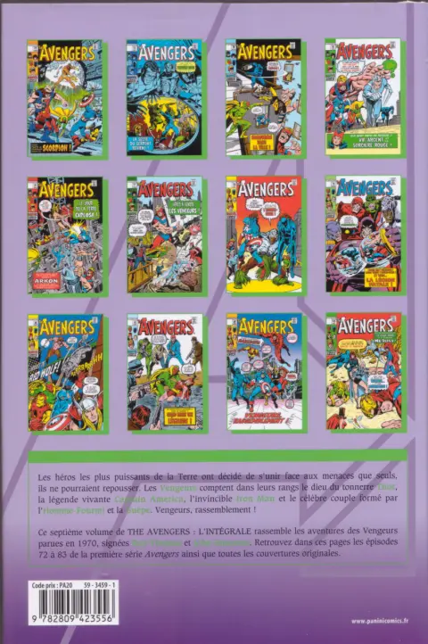 Verso de l'album The Avengers - L'intégrale Tome 7 1970