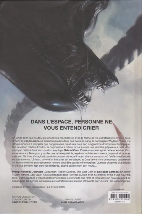 Verso de l'album Alien : Les Liens du sang 1 Les Liens du sang