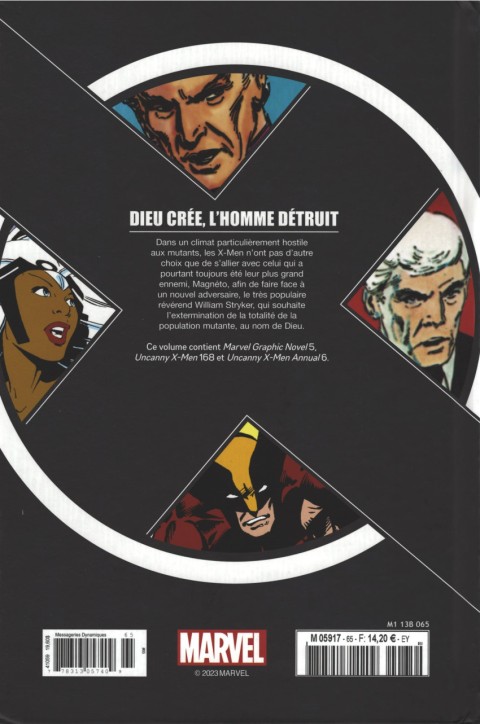 Verso de l'album X-Men - La Collection Mutante Tome 65 Dieu crée, l'Homme détruit