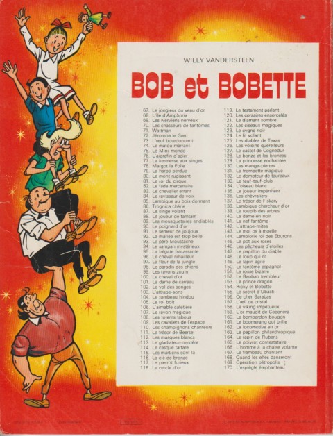 Verso de l'album Bob et Bobette Tome 141 la nef fantôme