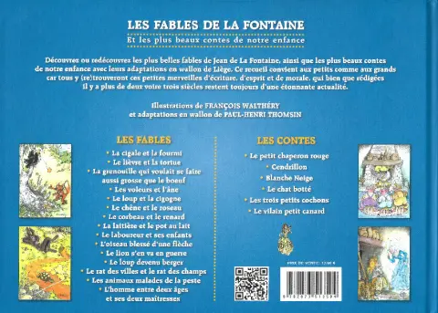 Verso de l'album Les fables de La Fontaine et les plus beaux contes de notre enfance