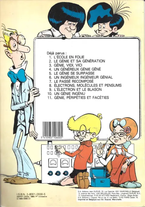 Verso de l'album M. Rectitude et Génial Olivier Tome 5 Le Génie se surpasse