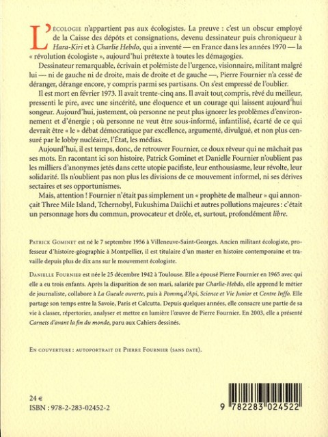 Verso de l'album Fournier Précurseur de l'écologie