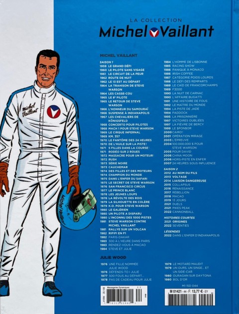 Verso de l'album Michel Vaillant La Collection 44 Riffi en Formule 1