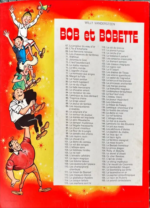 Verso de l'album Bob et Bobette Tome 147 Le papillon du diable