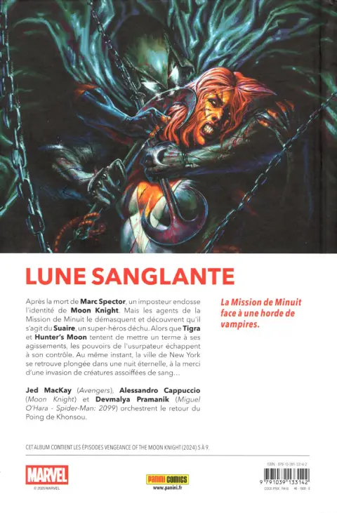 Verso de l'album La Vengeance de Moon Knight 2 Il est vivant