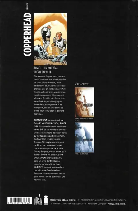 Verso de l'album Copperhead Tome 1 Un nouveau shérif en ville