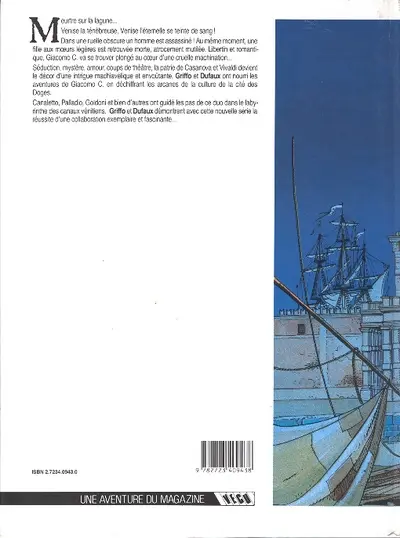 Verso de l'album Giacomo C. Tome 1 Le masque dans la bouche d'ombre