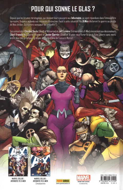 Verso de l'album Inhumans vs X-Men