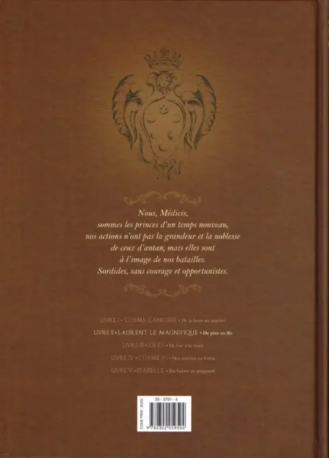 Verso de l'album Médicis Tome 2 Laurent le Magnifique - De père en fils