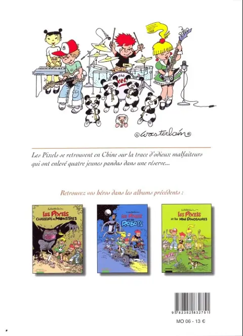 Verso de l'album Les Pixels Tome 4 Les pixels et les 4 pandas