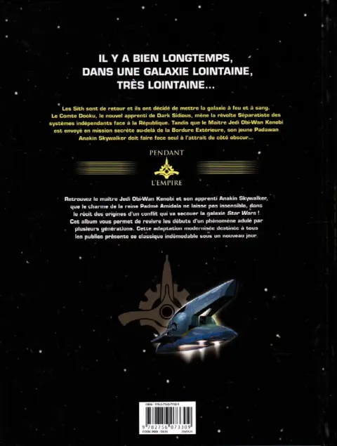 Verso de l'album Star Wars Tome 2 L'Attaque des Clones