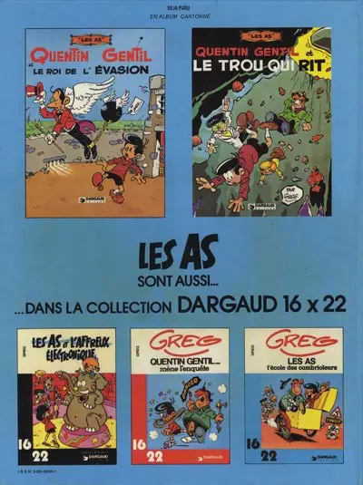 Verso de l'album Les As Tome 3 Quentin Gentil et Les musiciens de nulle part