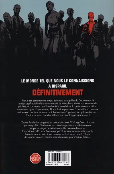Verso de l'album Walking Dead Tome 7 Dans l'œil du cyclone