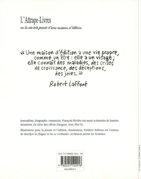 Verso de l'album L'Attrape-livres L'Attrape-livres : Ou la vie très privée d'une maison d'édition