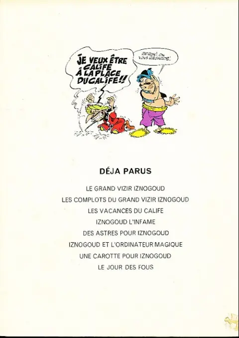 Verso de l'album Iznogoud Tome 7 Une carotte pour iznogoud