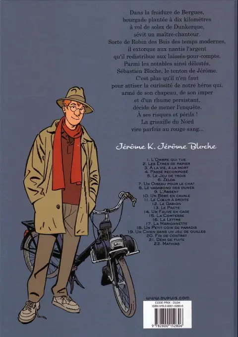 Verso de l'album Jérôme K. Jérôme Bloche Tome 3 À la vie, à la mort