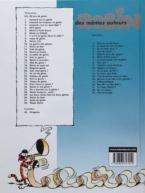 Verso de l'album Léonard Tome 3 Léonard c'est un quoi, déjà ?