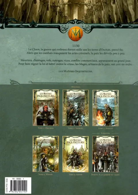 Verso de l'album Les Maîtres inquisiteurs Tome 1 Obeyron