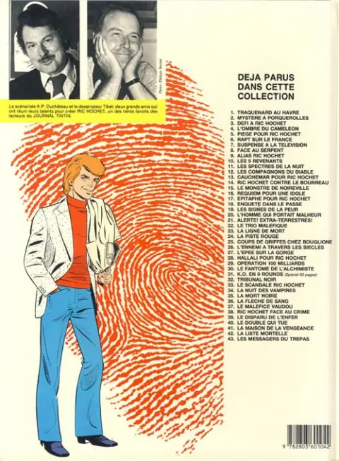 Verso de l'album Ric Hochet Tome 1 Traquenard au Havre