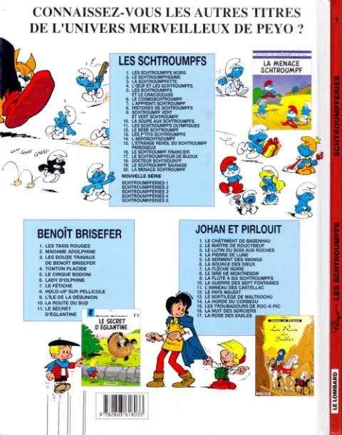 Verso de l'album Schtroumpferies Tome 1