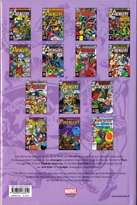 Verso de l'album The Avengers - L'intégrale Tome 14 1977
