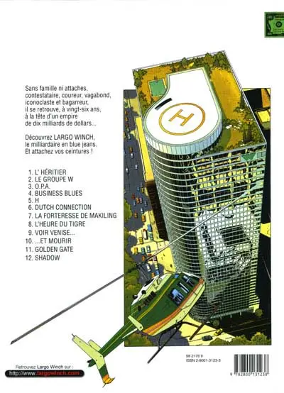 Verso de l'album Largo Winch Tome 12 Shadow