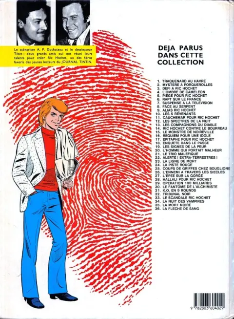 Verso de l'album Ric Hochet Tome 36 La flèche de sang