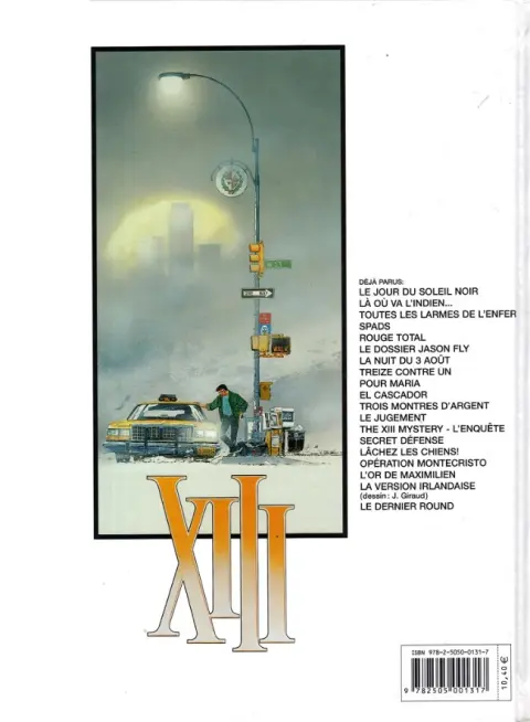 Verso de l'album XIII Tome 18 La version Irlandaise