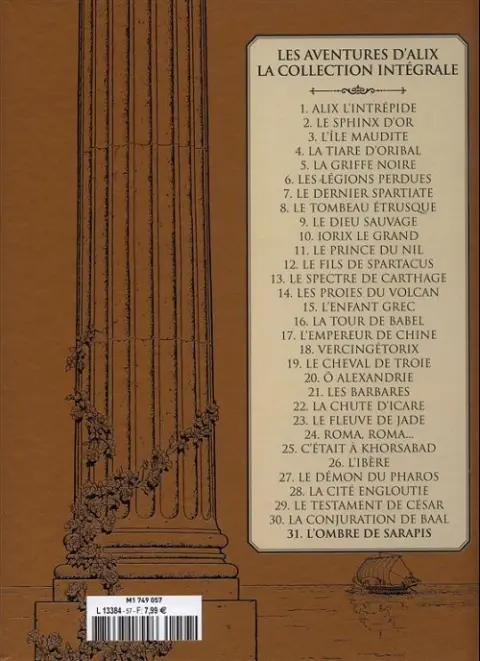 Verso de l'album Alix La collection Tome 31 l'ombre de Sarapis