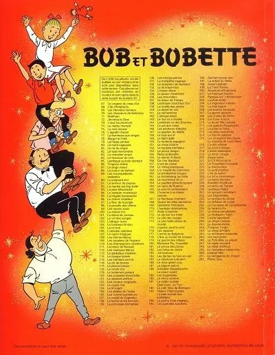 Verso de l'album Bob et Bobette Tome 232 Les Bagnolettes