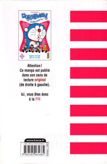 Verso de l'album Doraemon, le Chat venu du futur Tome 29
