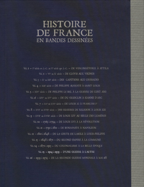 Verso de l'album Histoire de France en Bandes Dessinées Tome 15 D'une guerre à l'autre