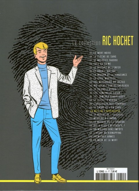 Verso de l'album Ric Hochet La collection Tome 51 La bête de l'apocalypse