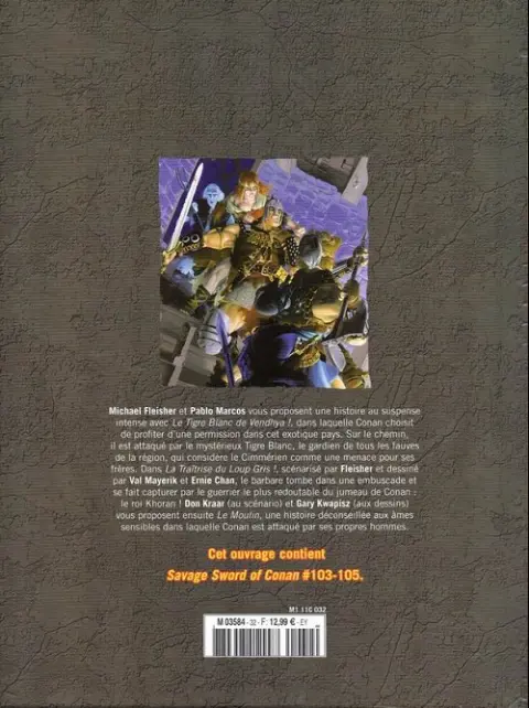Verso de l'album The Savage Sword of Conan - La Collection Tome 32 Le tigre blanc de Vendhya !