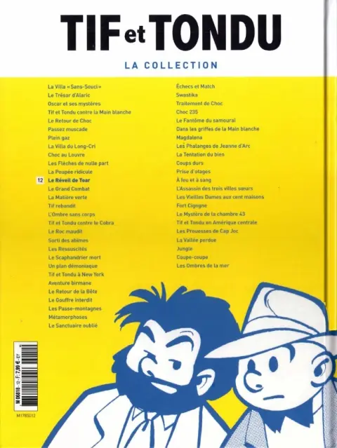 Verso de l'album Tif et Tondu La collection Tome 12 Le Réveil de Toar