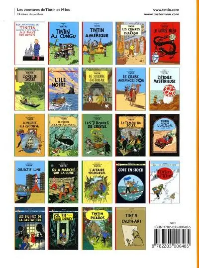 Verso de l'album Tintin Tome 16 Objectif Lune