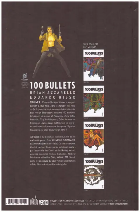 Verso de l'album 100 Bullets Intégrale Volume I