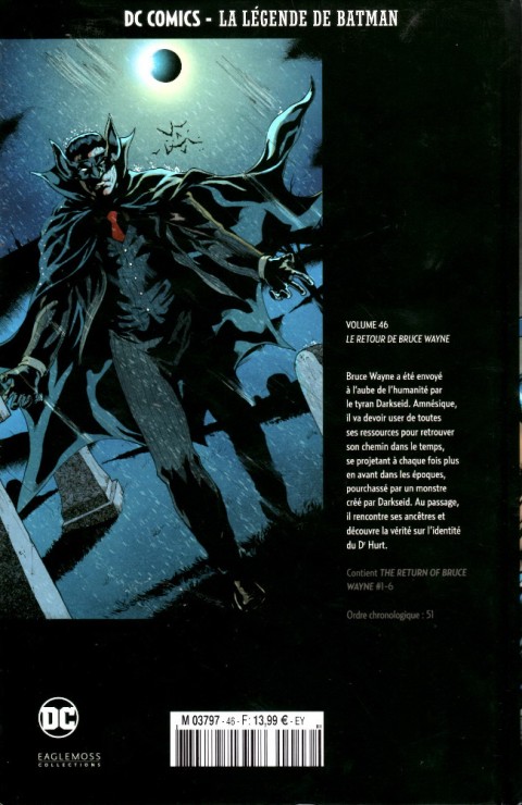 Verso de l'album DC Comics - La Légende de Batman Volume 46 Le Retour de Bruce Wayne